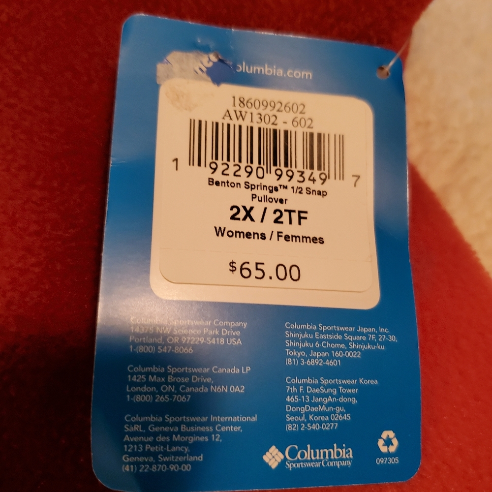 Columbia Women's 2Xl Pullover Fleece. Rust colored. NWT - Picture 2 of 9